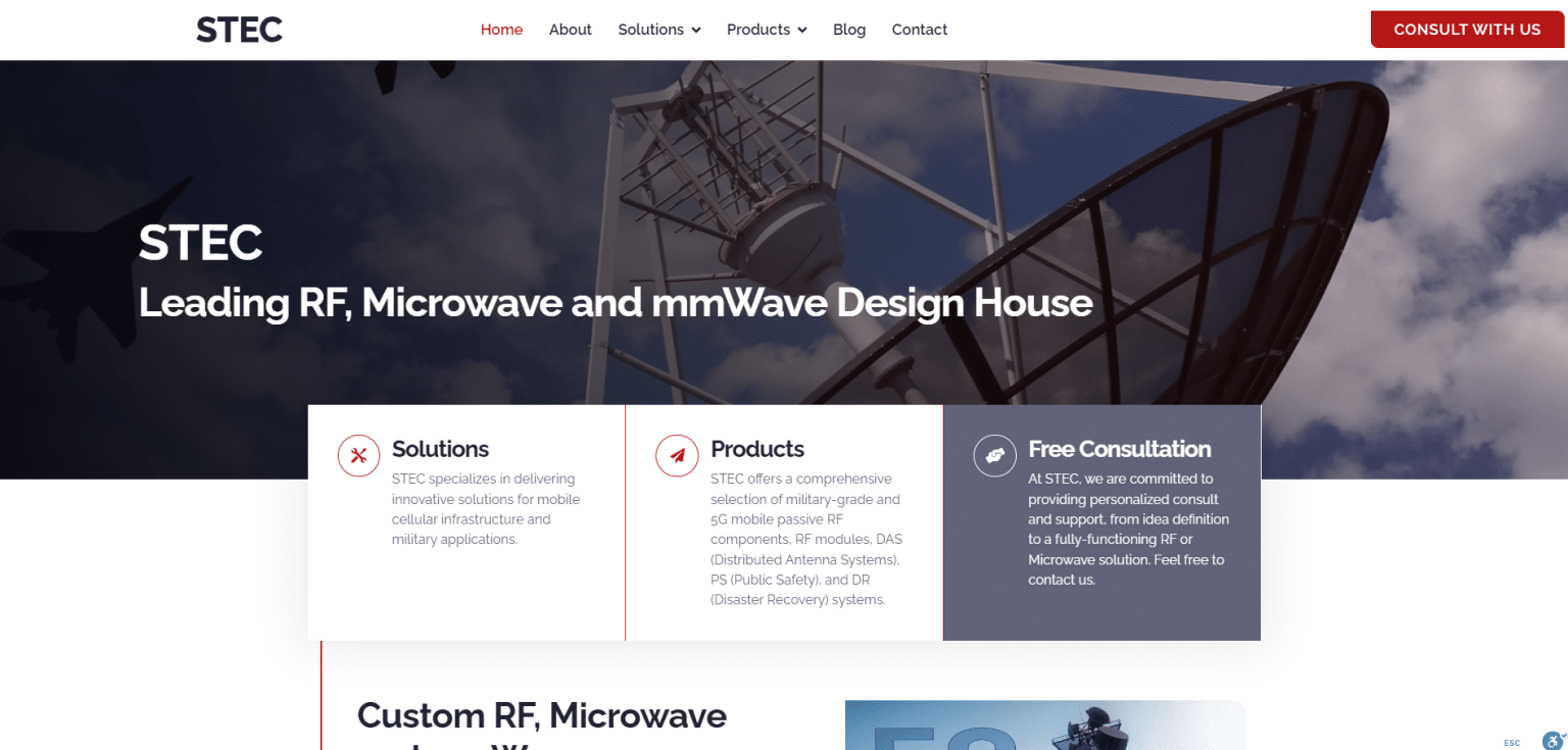 הקמת אתר תדמית לחברת STEC